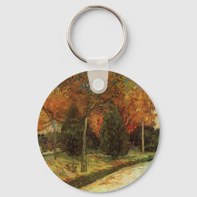The Public Park at Arles by Vincent van Gogh Keychain (Front)