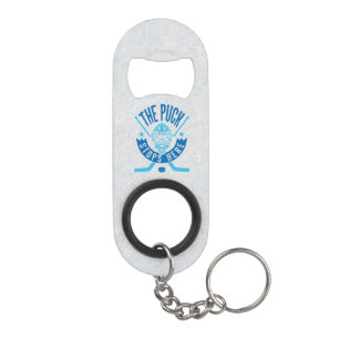 The Puck Stops Here Hockey Goalie Keychain Bottle Opener