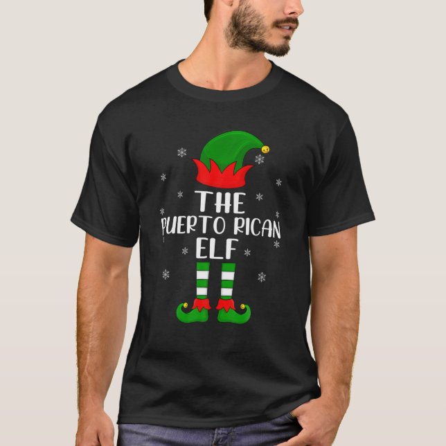 The Puerto Rican Elf Christmas Party Matching Fami T-Shirt (Front)