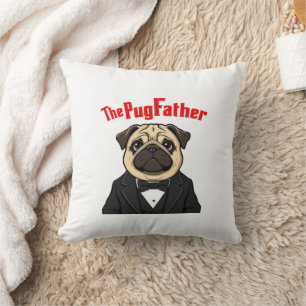 The Pug Father Throw Pillow
