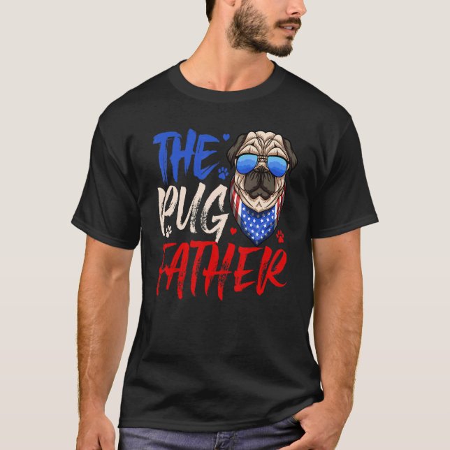 The Pugfather  Pug Dad Father's Day  Pug  Tee (Front)