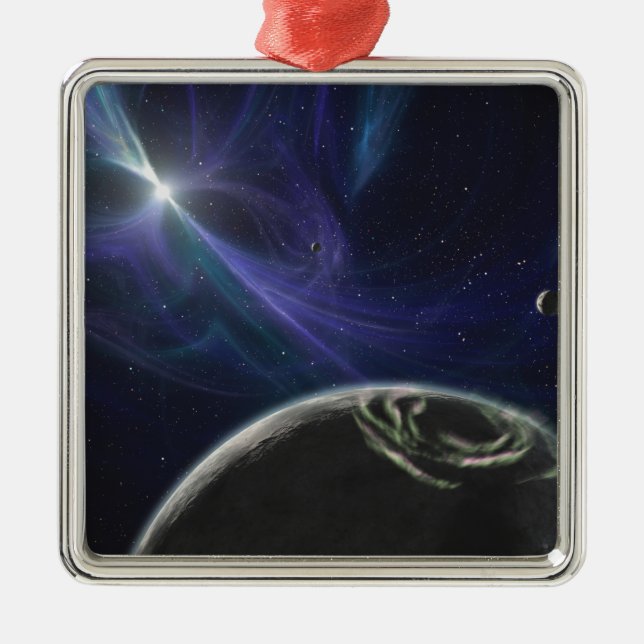 The pulsar planet system metal ornament (Front)