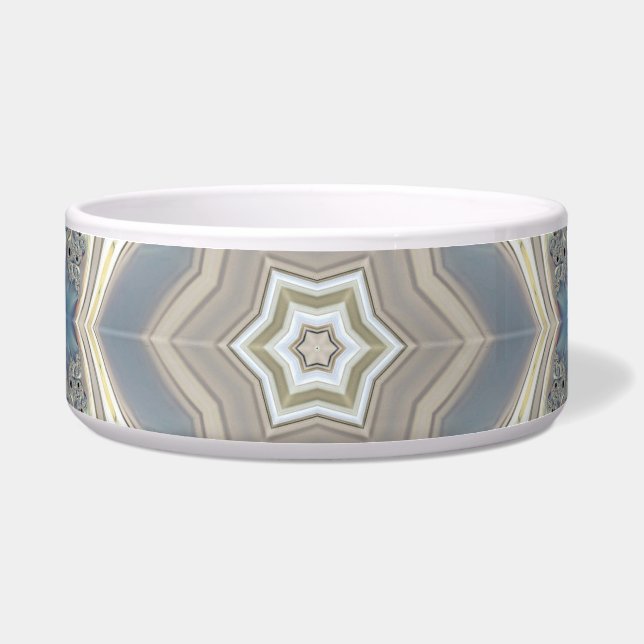 The Pulse of a Fractal Dream Ceramic Pet Bowl (Front)