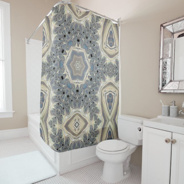 The Pulse of a Fractal Dream Shower Curtain (In Situ)