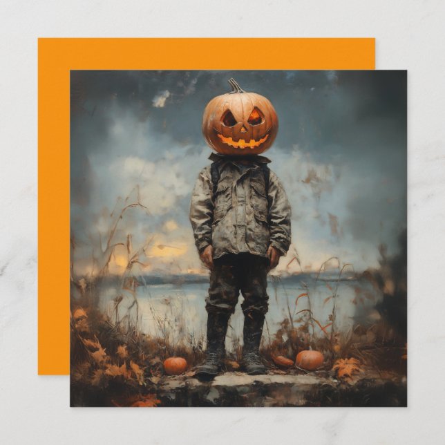The Pumpkin-Headed Wanderer Invitation (Front/Back)
