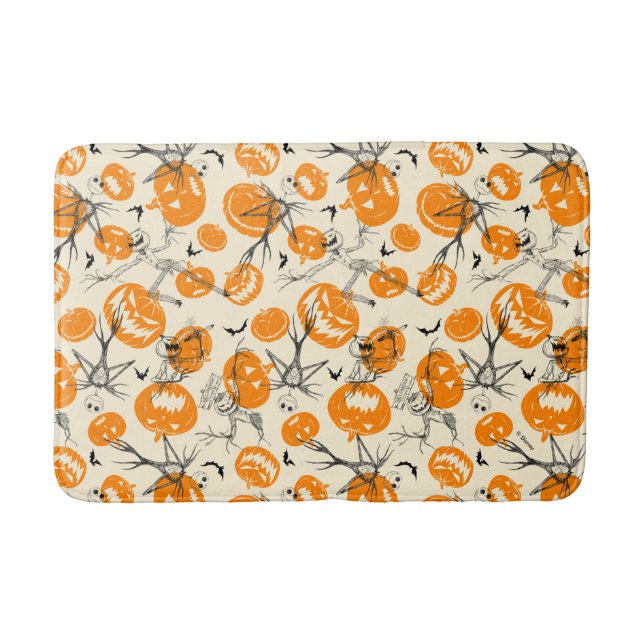 The Pumpkin King Halloween Pattern Bath Mat (Front)