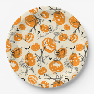 The Pumpkin King Halloween Pattern Paper Plate