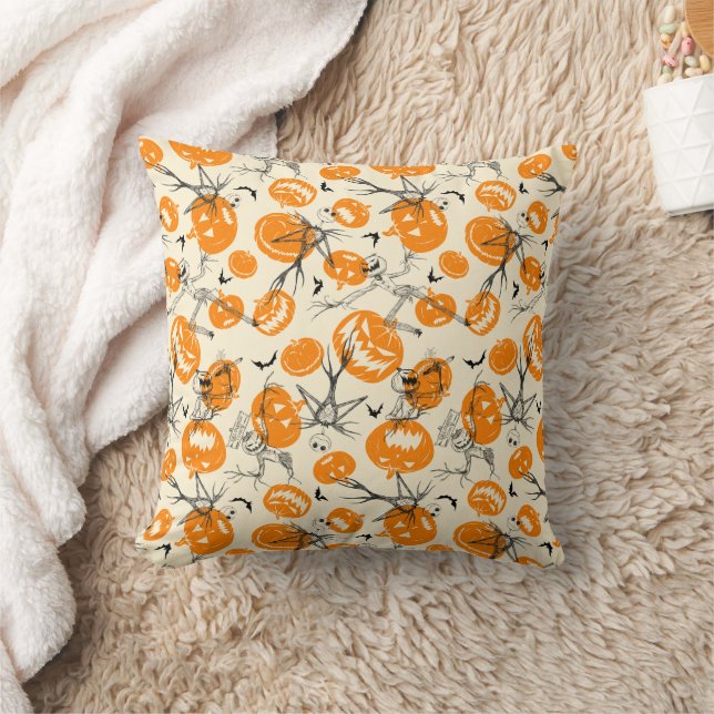 The Pumpkin King Halloween Pattern Throw Pillow (Blanket)