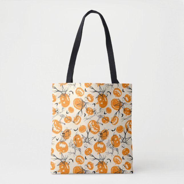 The Pumpkin King Halloween Pattern Tote Bag (Front)