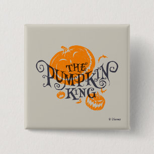 The Pumpkin King   Pumpkin Graphic 2 Inch Square Button