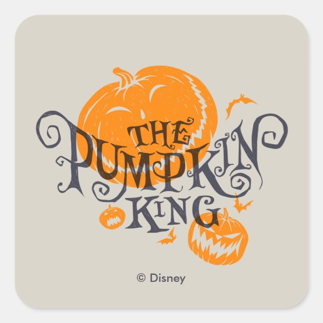 The Pumpkin King | Pumpkin Graphic Square Sticker (Front)