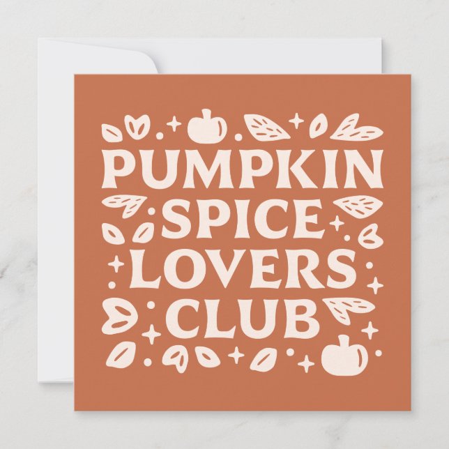 The Pumpkin Spice Lovers Club Card (Front)
