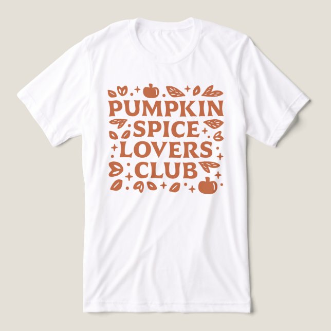 The Pumpkin Spice Lovers Club Tri-Blend Shirt (Design Front)