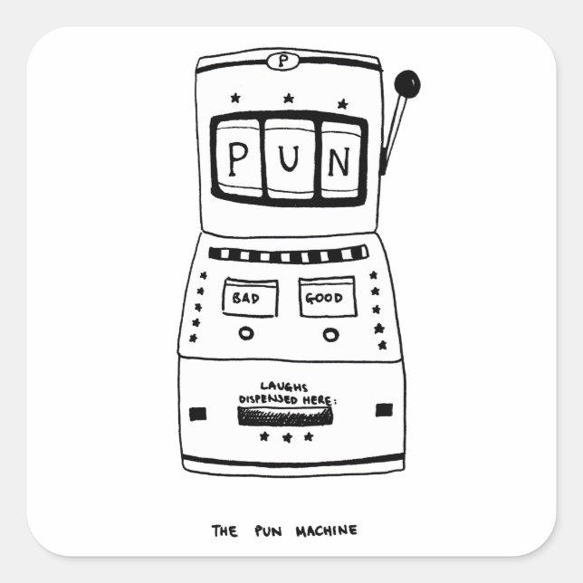 The Pun Machine Square Sticker (Front)