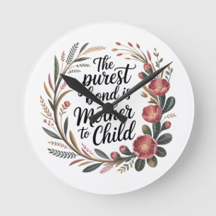 The Purest Bond Is Mother To Child Round Clock