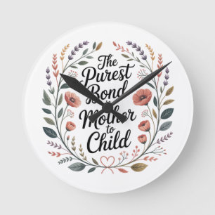 The Purest Bond Is Mother To Child Round Clock