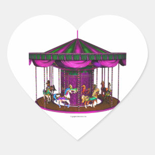 The Purple Carousel Heart-Shaped Stickers