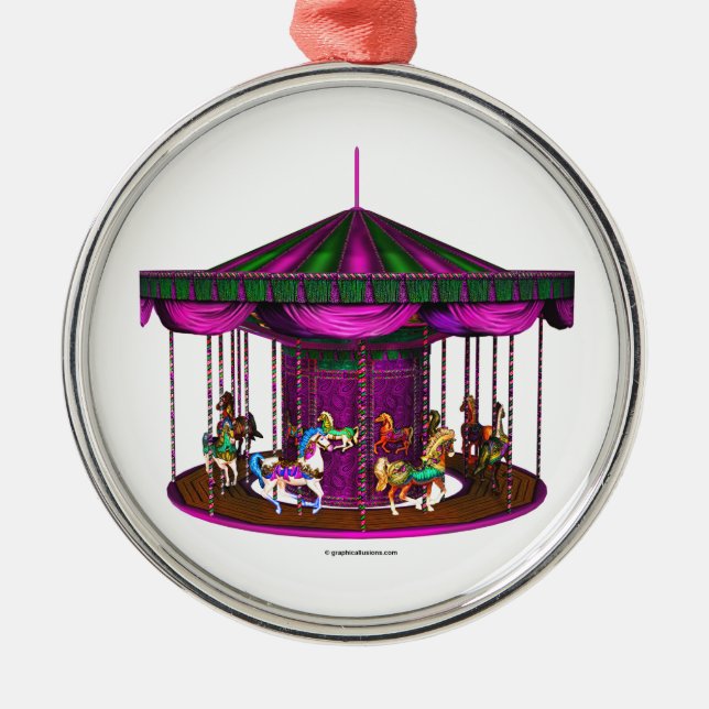 The Purple Carousel Metal Ornament (Front)