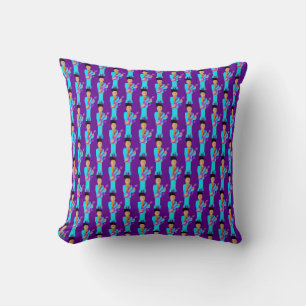 The Purple Pixie – Funk Legend Pattern Throw Pillo Throw Pillow