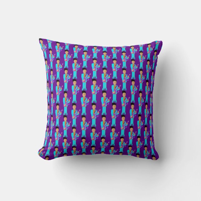 The Purple Pixie – Funk Legend Pattern Throw Pillo Throw Pillow (Front)