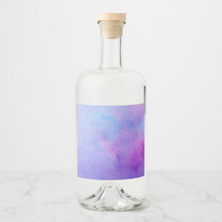 The Purple Watercolor Splash Liquor Bottle Label