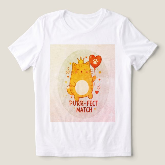 The "Purr-fect Match" Royal Premium Tri-Blend Tee (Design Front)