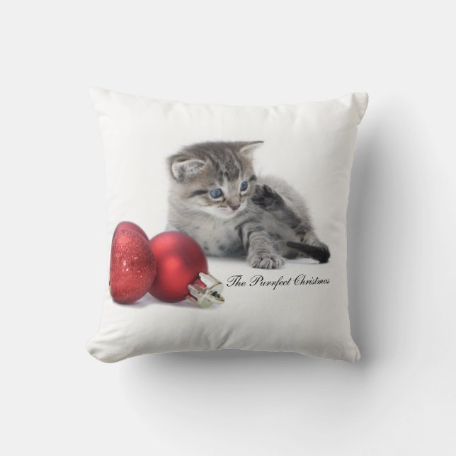 The Purrfect Christmas kitten cushion (Front)