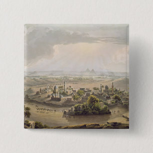 The Pyramids at Cairo, engraved by Daniel Havell ( 2 Inch Square Button