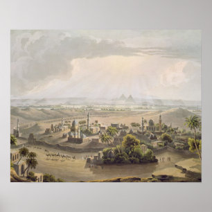 The Pyramids at Cairo, engraved by Daniel Havell ( Poster