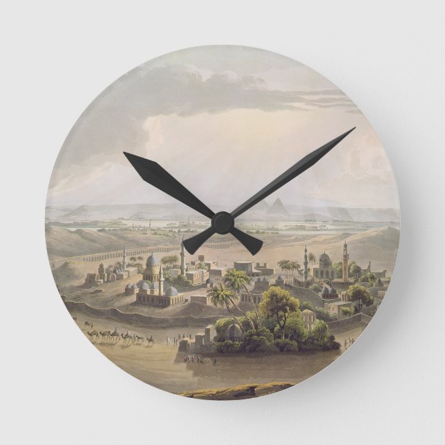 The Pyramids at Cairo, engraved by Daniel Havell ( Round Clock (Front)