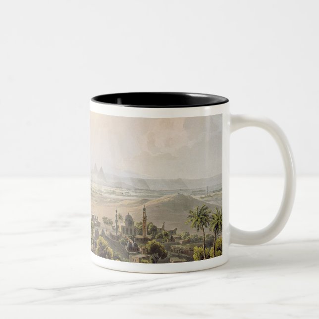 The Pyramids at Cairo, engraved by Daniel Havell ( Two-Tone Coffee Mug (Right)