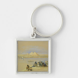 The Pyramids at Giza, near Cairo (w/c) Keychain