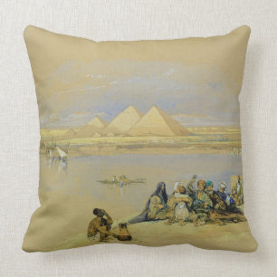The Pyramids at Giza, near Cairo (w/c) Throw Pillow