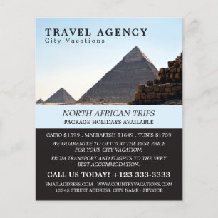 The Pyramids Of Giza, Cairo, Travel Agency Advert Flyer