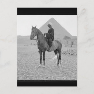 The Pyramids of Giza with Horseman circa 1934 Postcard