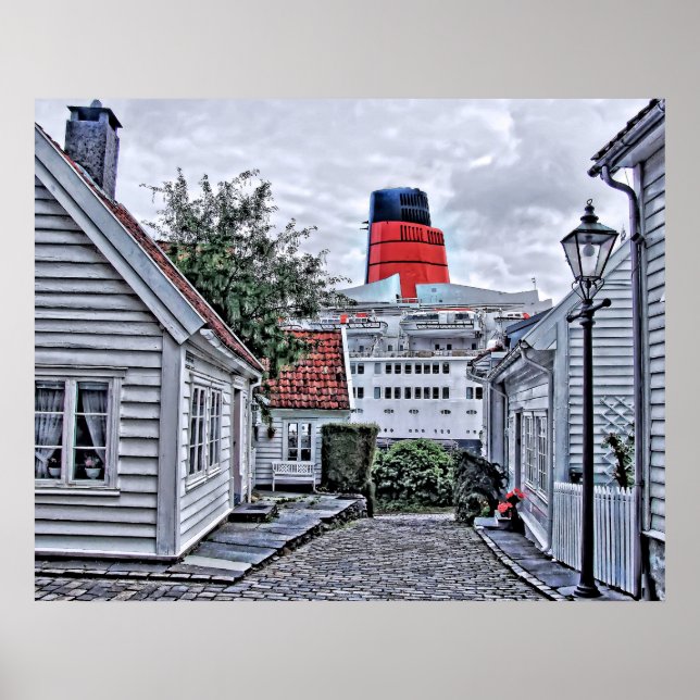 The QE2 at Stavanger Poster (Front)