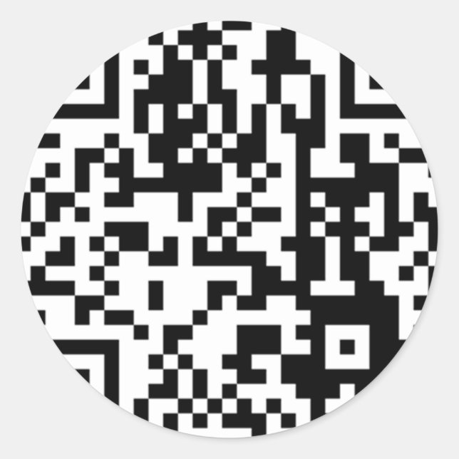 The QR Code Classic Round Sticker (Front)