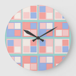 The Quad Color Squares Large Clock