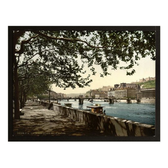 The quay of the Saône, Lyons, France classic Postcard