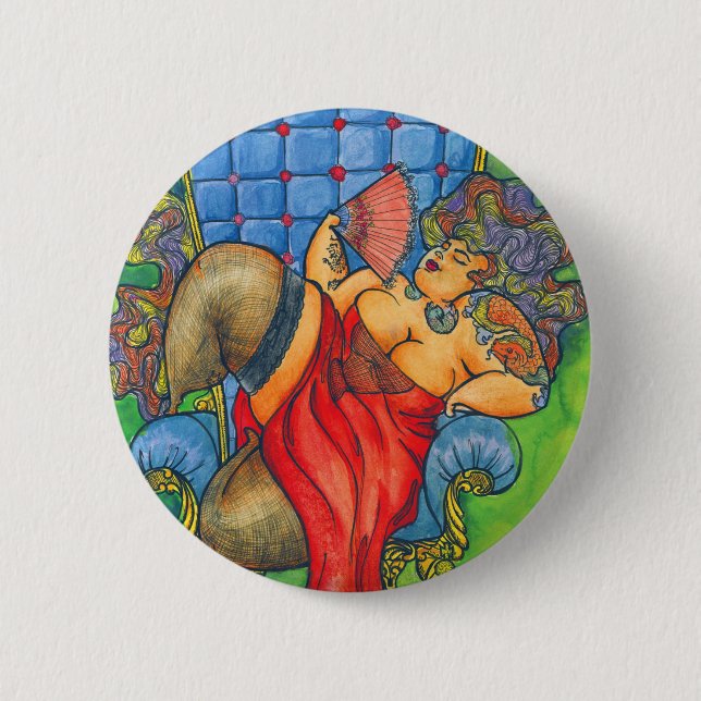 The Queen 2 Inch Round Button (Front)