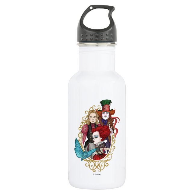 The Queen, Alice & Mad Hatter 2 532 Ml Water Bottle (Front)