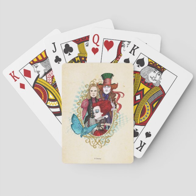 The Queen, Alice & Mad Hatter 3 Playing Cards (Back)