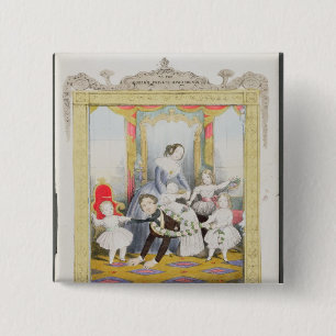 The Queen and Prince Albert at Home 2 Inch Square Button