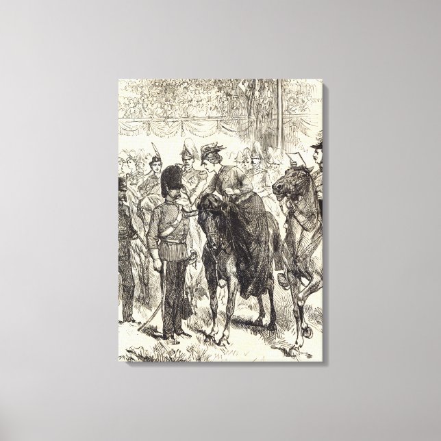 The Queen distributing Victoria Crosses Canvas Print (Front)