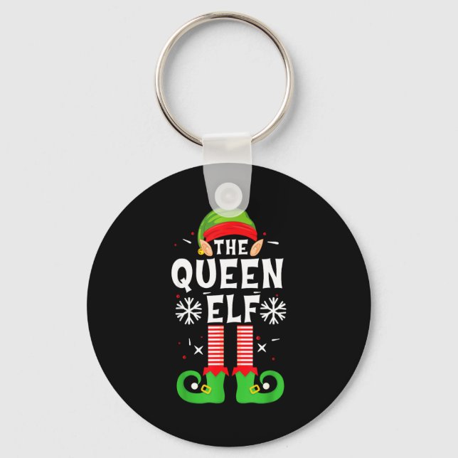 The Queen Elf Christmas Family Matching Pajamas Qu Keychain (Front)