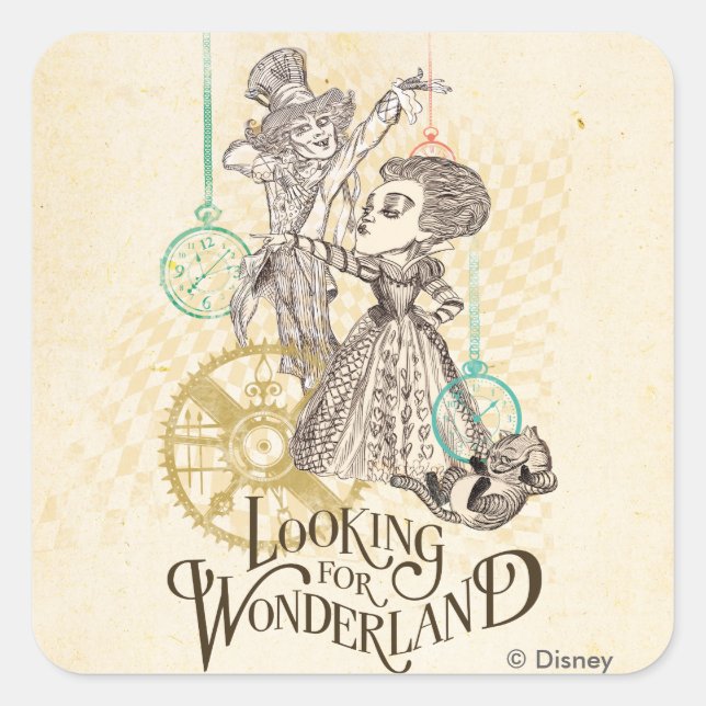 The Queen & Mad Hatter | Looking for Wonderland Square Sticker (Front)