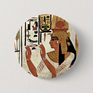 The Queen Nefertari In Prayer Stance By Maler Der 2 Inch Round Button