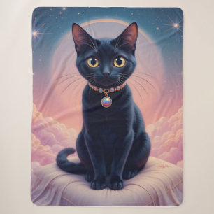 The Queen Of Black Cat Heaven Sherpa Blanket