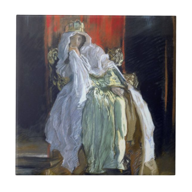 The Queen of Denmark (by Edwin Austin Abbey) Tile (Front)