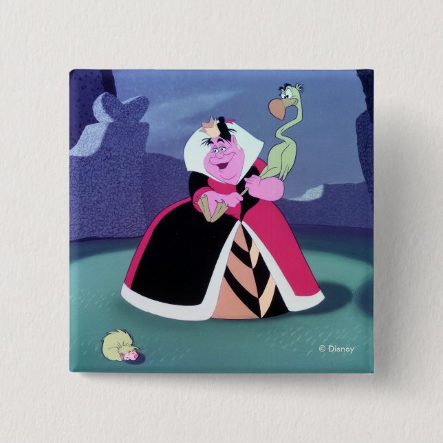 The Queen of Hearts | Her Evil Smile 2 Inch Square Button (Front)